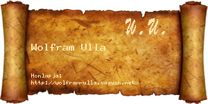 Wolfram Ulla névjegykártya